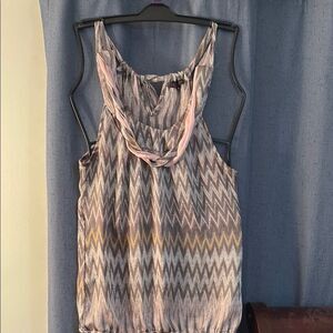 HeartSoul Pink Relaxed Tank Top with Chevron Pattern Size L